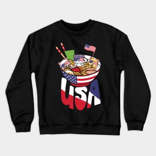 Ramen Cats US Flag 4th July Crewneck Sweatshirt